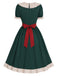 [Pre-Sale] 1950s Christmas Ruffle Red Green Midi Dress 1