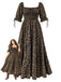 Plus Size Leopard Print Ruched Midi Dress 1