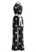 1970s Polka Dot Halter Sleeveless Wide Leg Belt Jumpsuit