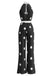 1970s Polka Dot Halter Sleeveless Wide Leg Belt Jumpsuit