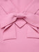 Pink 1960s Lapel Bowknot Top