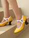 Vintage Pointed Toe Elegant Cone Heel Shoes, vintage shoes, retro heels - perfect for women who love vintage and retro fashion