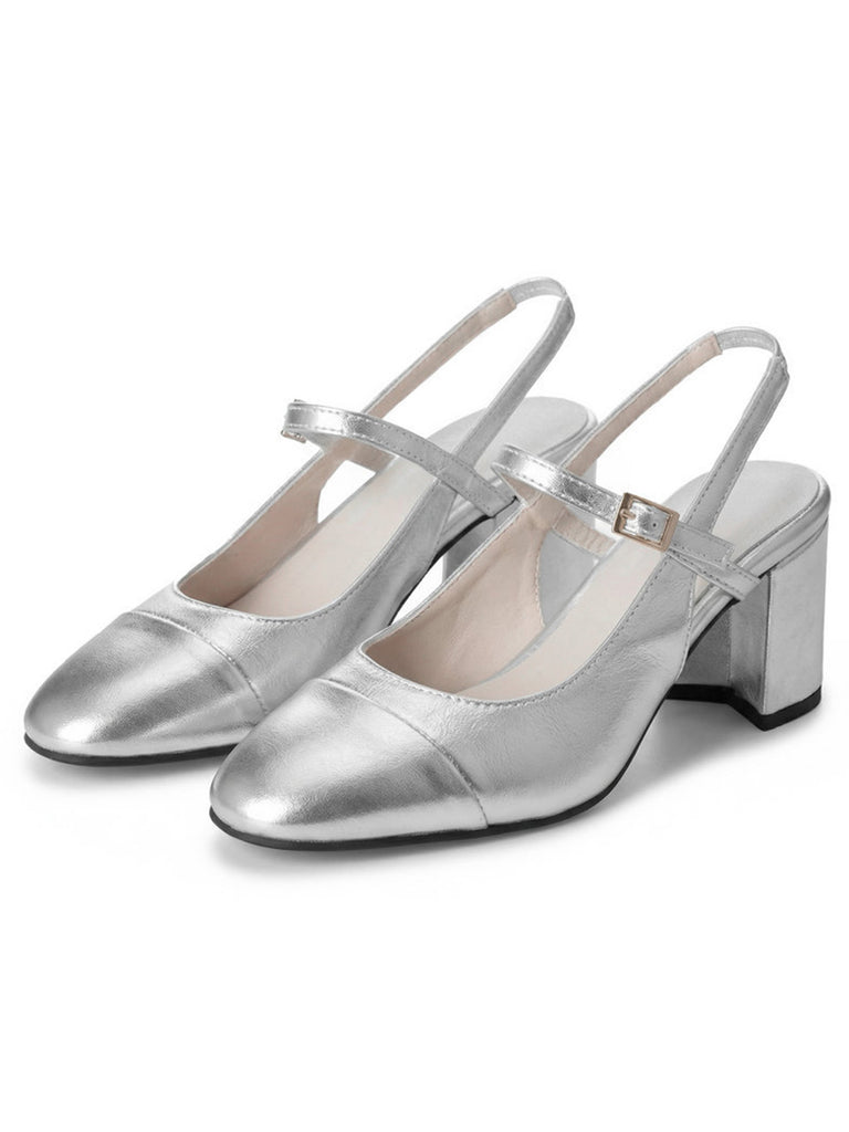 Pointed-Toe Ankle Strap Chunky-Heel Sandals, vintage shoes, retro heels - perfect for women who love vintage and retro fashion
