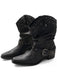 Studded Buckle Western Ankle Boots 1