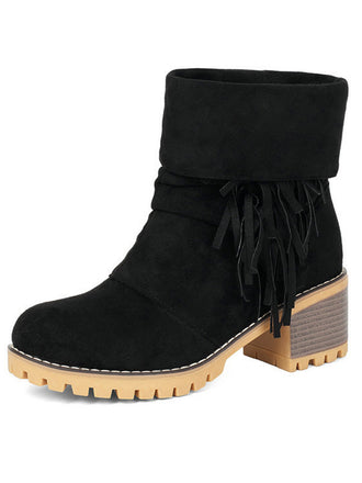 Western Fringe Lace Up Ankle Boots 1