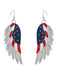 Silver Star Patriotic Drop Earrings 2