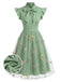 Black 1950s Butterfly Patchwork Vintage Dress