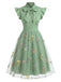 Black 1950s Butterfly Patchwork Vintage Dress