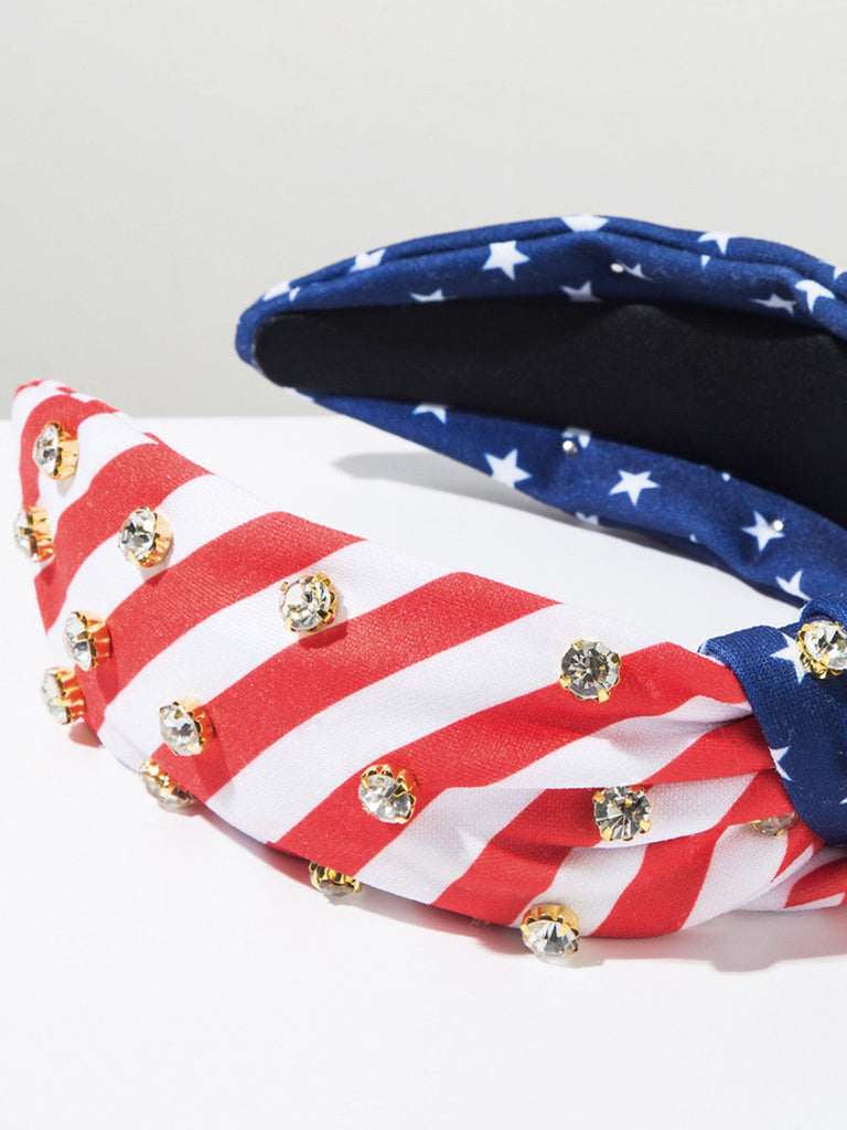 Patriotic Rhinestone Star Stripe Hair Clip 2