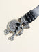 Halloween Skull Rhinestone Studded Gothic Belt