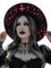 Gothic Witch Hat with Pink Cross Print - 3