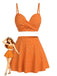 1950s Polka Dot High-Waist Bikini Set & Cover-Up, vintage swimsuit, pin-up swimwear - perfect for women who love vintage and retro fashion