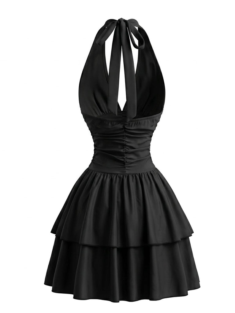1980s Halter Tie Waist Dress 2