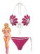 Rose Red 1980s Hand Crocheted Floral Bikini Set