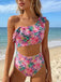 Pink 1980s Print One Shoulder One Piece One Piece Swimsuit 3