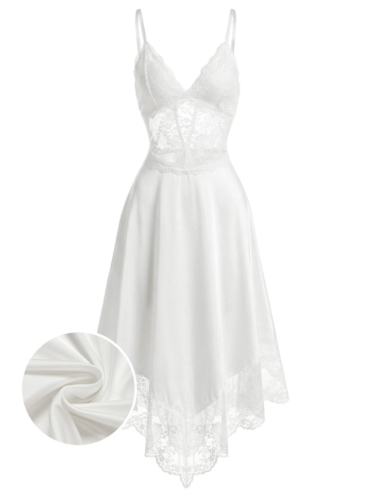 [Pre-Sale] White 1940s Lace Vintage Classic Nightgown