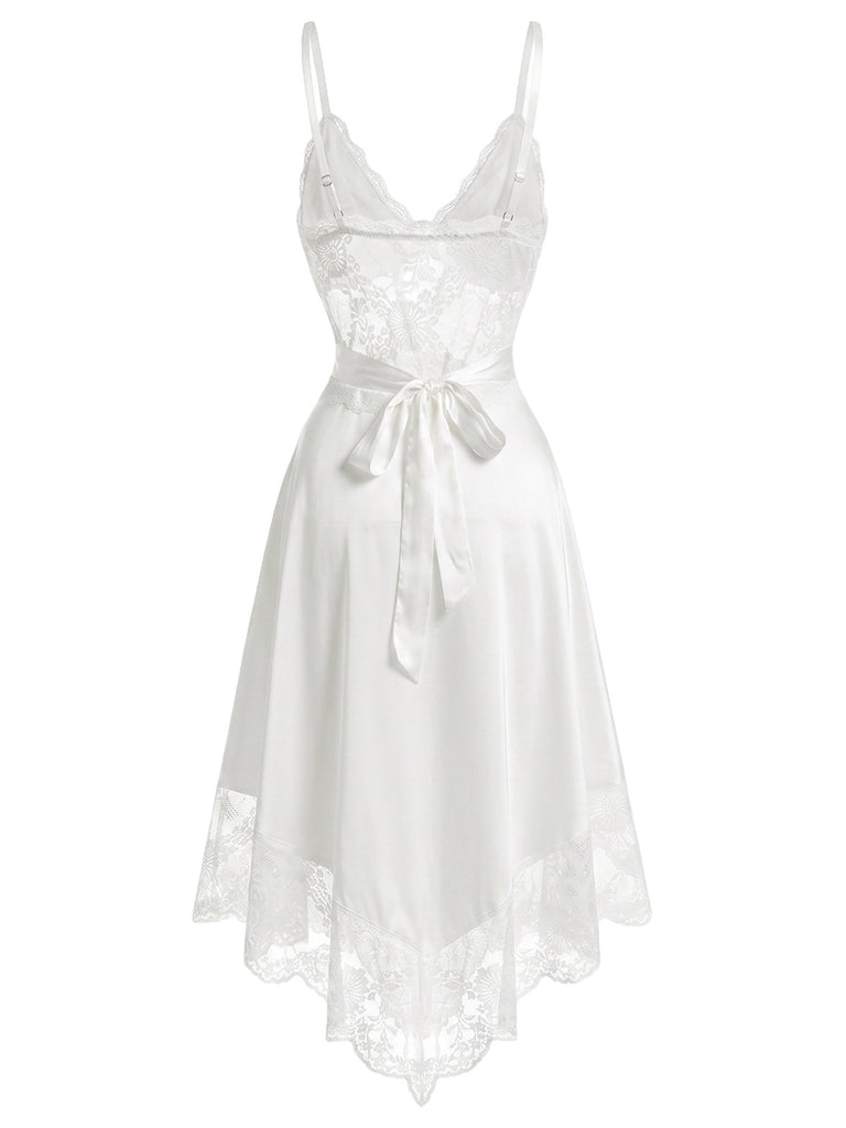 [Pre-Sale] White 1940s Lace Vintage Classic Nightgown 4