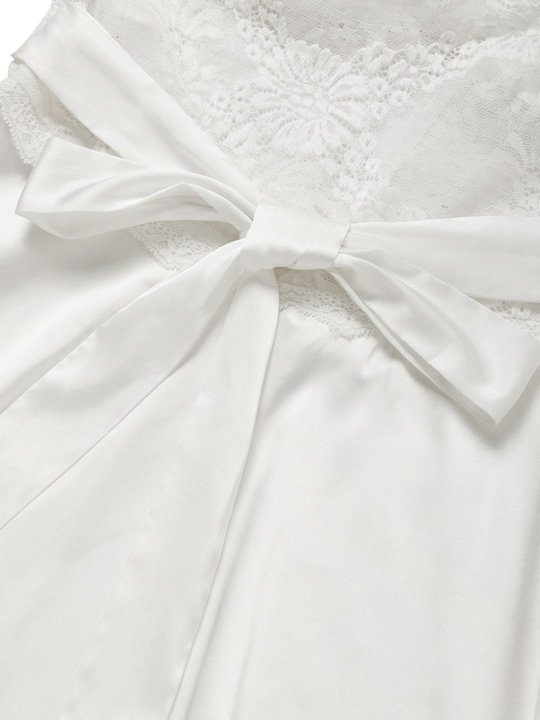 [Pre-Sale] White 1940s Lace Vintage Classic Nightgown 6