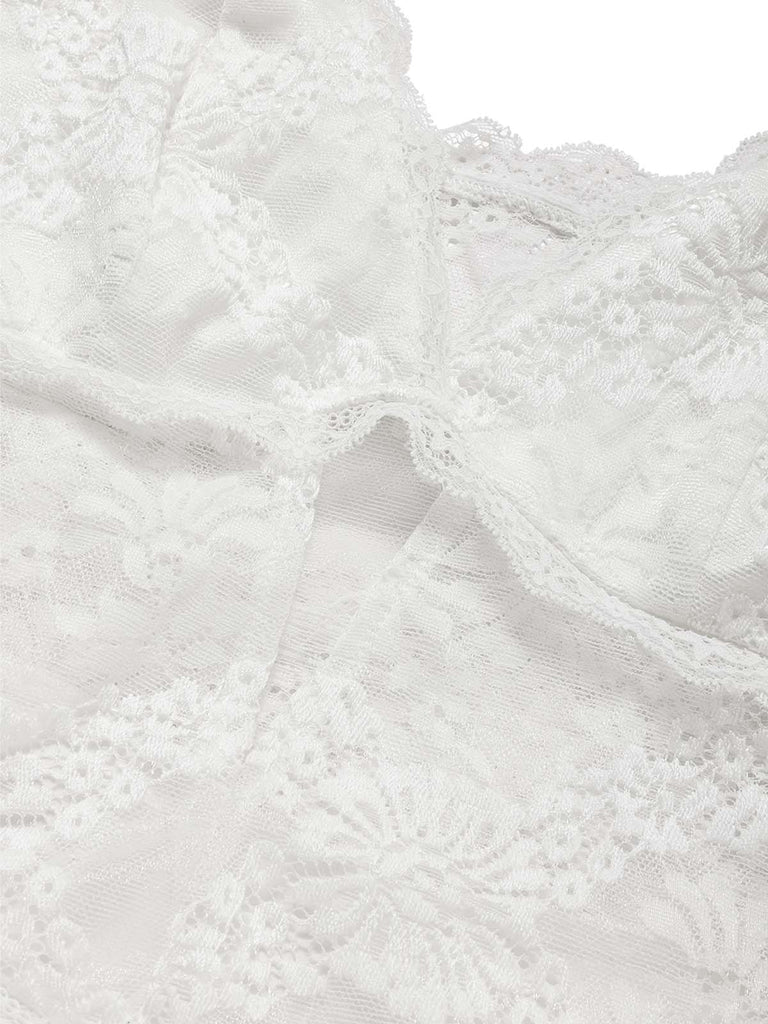 [Pre-Sale] White 1940s Lace Vintage Classic Nightgown 7