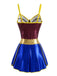 1980s Metallic Superhero Cosplay Nightgown Set