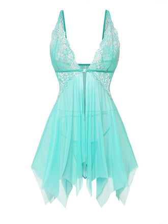1980s Vintage Lace Spaghetti Strap V Neck Babydoll Nightgown, vintage fashion, retro style - perfect for women who love vintage and retro fashion