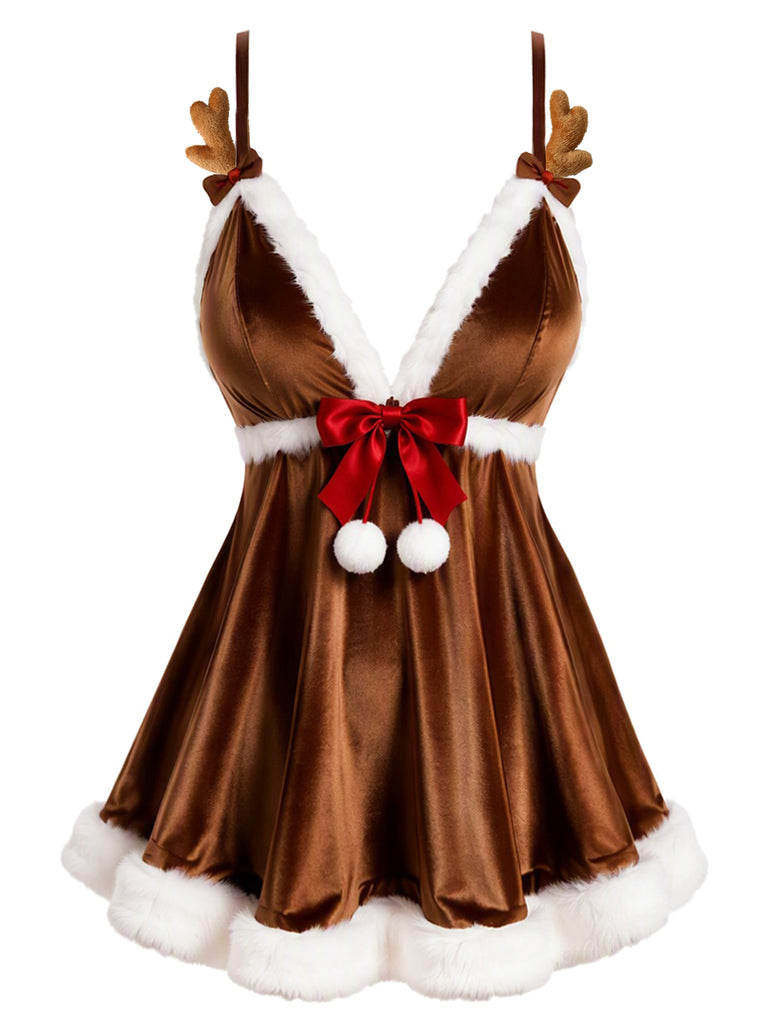 [Pre-Sale] Light Brown V Neck Nightgown 2