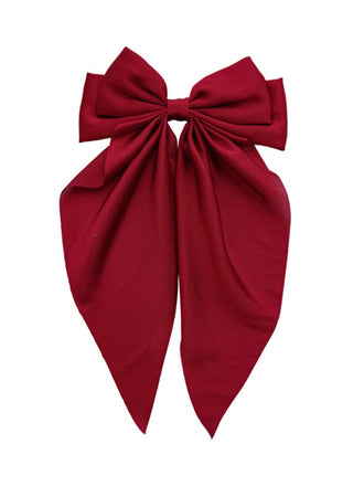 She finds her vintage story in this Satin Ribbon Solid Bow Hairpin