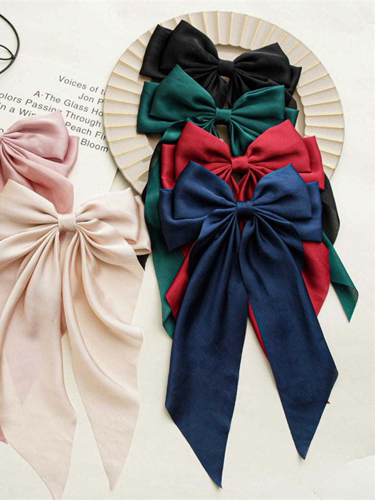 Satin Ribbon Solid Bow Hairpin — vintage style that transcends decades
