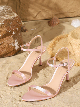 Satin Strappy High Heel Sandals - vintage fashion, retro style, classic elegance for vintage lovers
