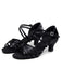 Satin Suede Strappy Buckle Latin Dance Heels, vintage shoes, retro heels - perfect for women who love vintage and retro fashion
