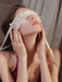 See-Through Pearl Decor Lace Eye Mask - vintage fashion, retro style