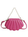 Shell Shape Pearl Chain PU Leather Bag - vintage fashion, retro style