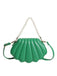 Shell Shape Pearl Chain PU Leather Bag - vintage fashion, retro style