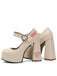 Vintage Heart Cut-Outs & Buckle Mary Jane High Heel Shoes - vintage shoes, retro heels