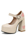 Vintage Heart Cut-Outs & Buckle Mary Jane High Heel Shoes - vintage shoes, retro heels