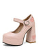 Vintage Heart Cut-Outs & Buckle Mary Jane High Heel Shoes - vintage shoes, retro heels