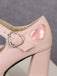 Vintage Heart Cut-Outs & Buckle Mary Jane High Heel Shoes - vintage shoes, retro heels