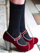 Vintage Plaids Patchwork Suede Mary Jane High Heel Shoes - vintage shoes, retro heels