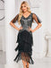 Silver 1920s Sequined Tassel Mesh Patchwork Dress - vintage dress, retro fashion, Gatsby party