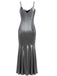 Silver 1930s Spaghetti Strap Mermaid Dress - vintage dress, retro fashion