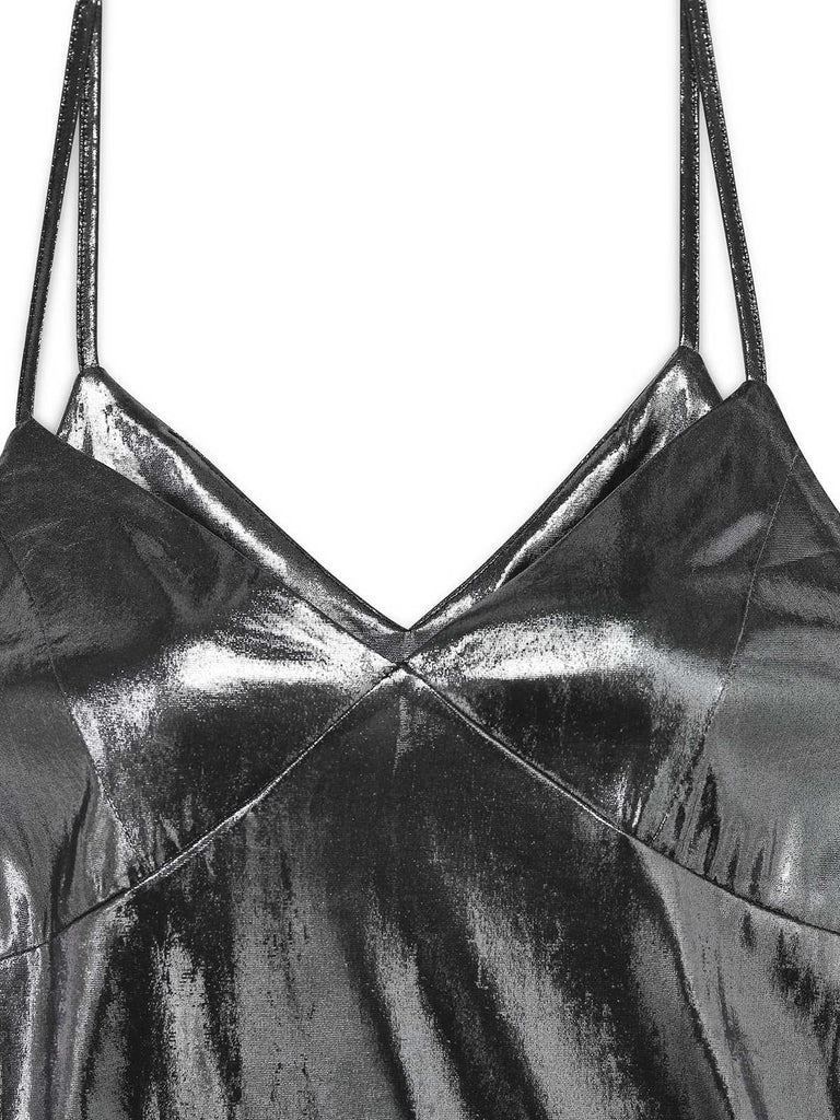 Silver 1930s Spaghetti Strap Mermaid Dress - vintage dress, retro fashion