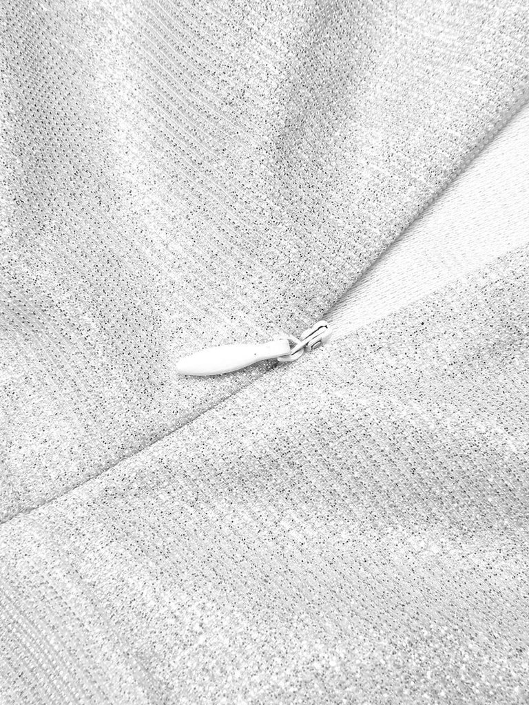Silver 1960s Spaghetti Strap Sparkling Mini Dress — vintage elegance for the modern woman