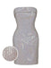 Silver 1970s Bandeau Sequin Pencil Dress, vintage dress, retro fashion - perfect for women who love vintage and retro fashion