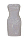Silver 1970s Bandeau Sequin Pencil Dress, vintage dress, retro fashion - perfect for women who love vintage and retro fashion