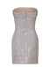 Silver 1970s Bandeau Sequin Pencil Dress, vintage dress, retro fashion - perfect for women who love vintage and retro fashion