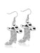 Silver Rhinestone Western Cowboy Boot Earrings - vintage fashion, retro style, classic elegance for vintage lovers
