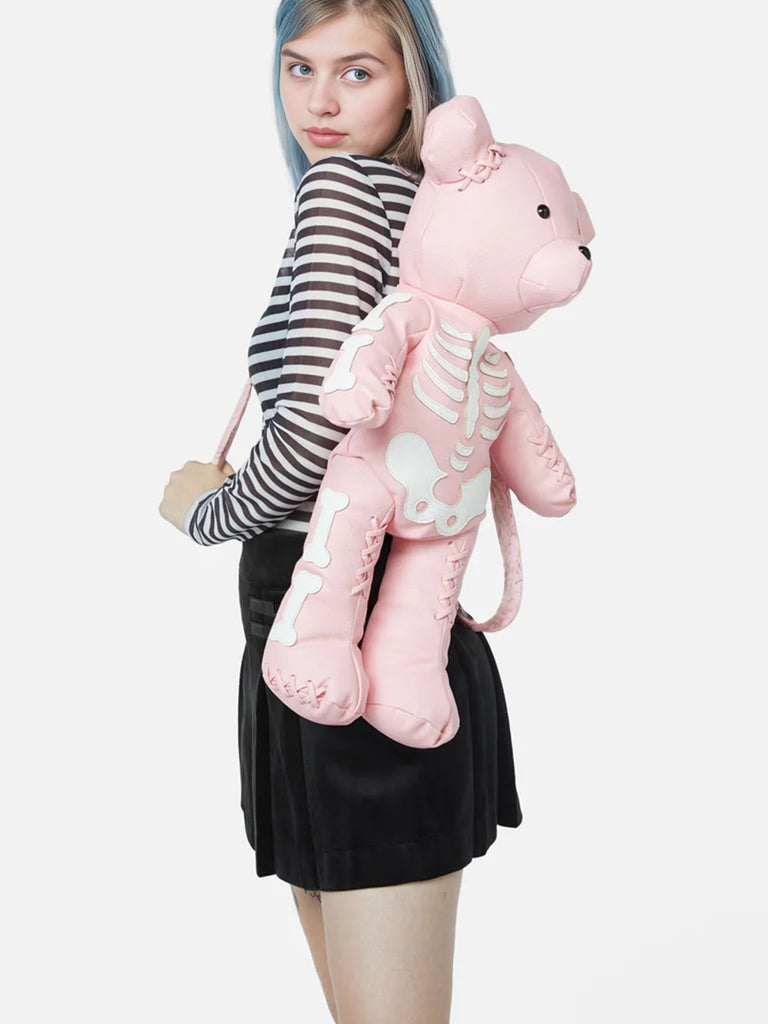 Skull Violent Teddy Bear Backpack, vintage fashion, retro style - perfect for women who love vintage and retro fashion