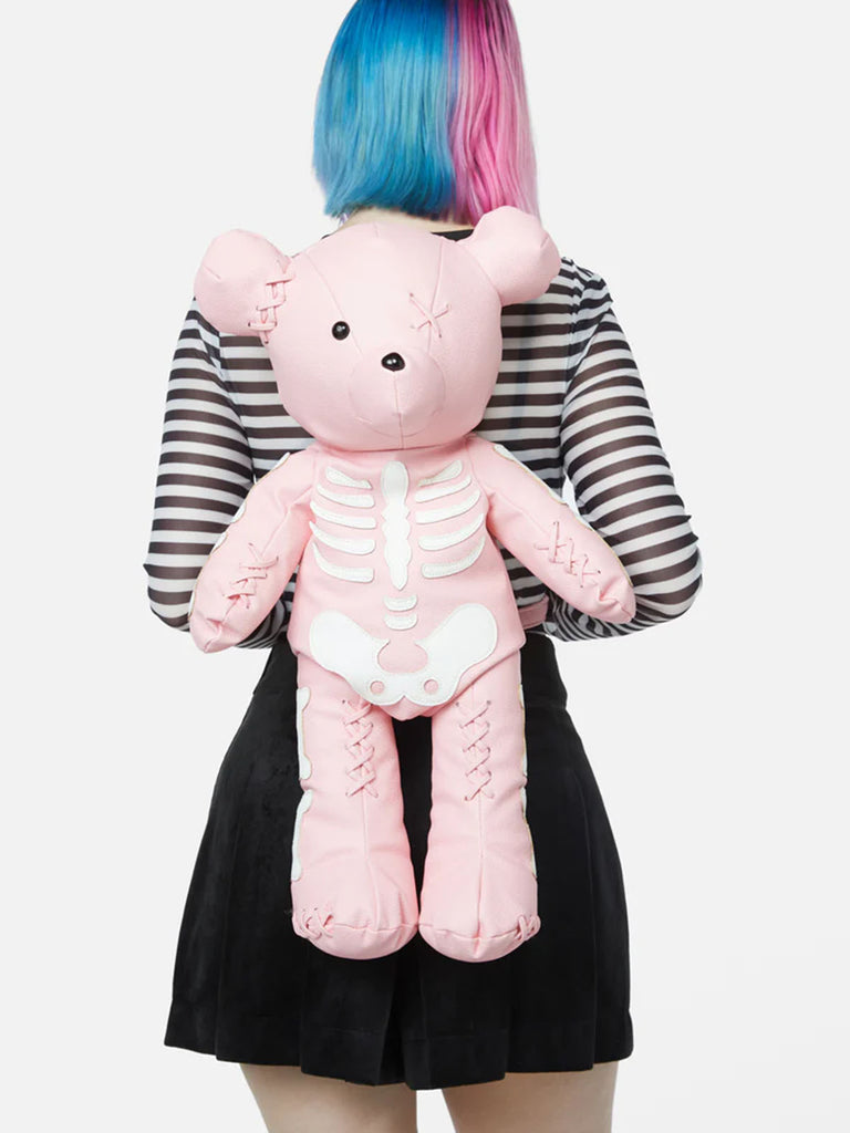 Skull Violent Teddy Bear Backpack, vintage fashion, retro style - perfect for women who love vintage and retro fashion