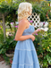 Sky Blue 1950s Strap Polka Dot Swing Dress - vintage dress, retro fashion, rockabilly