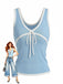 Sky Blue Y2k Scalloped Tank Top - vintage blouse, retro top, classic style for vintage lovers